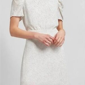 Express- A-line white polka dot mini dress
